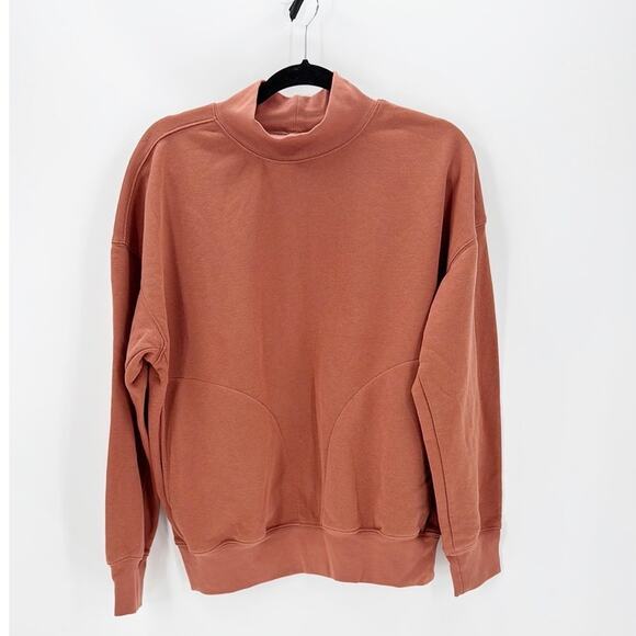 5.11 tactical WREN OVERSIZED FLEECE burnt orange size M mock-neck casual top - Picture 1 of 7